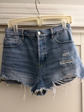 PacSun High Rise Distressed Denim Shorts - size 28
